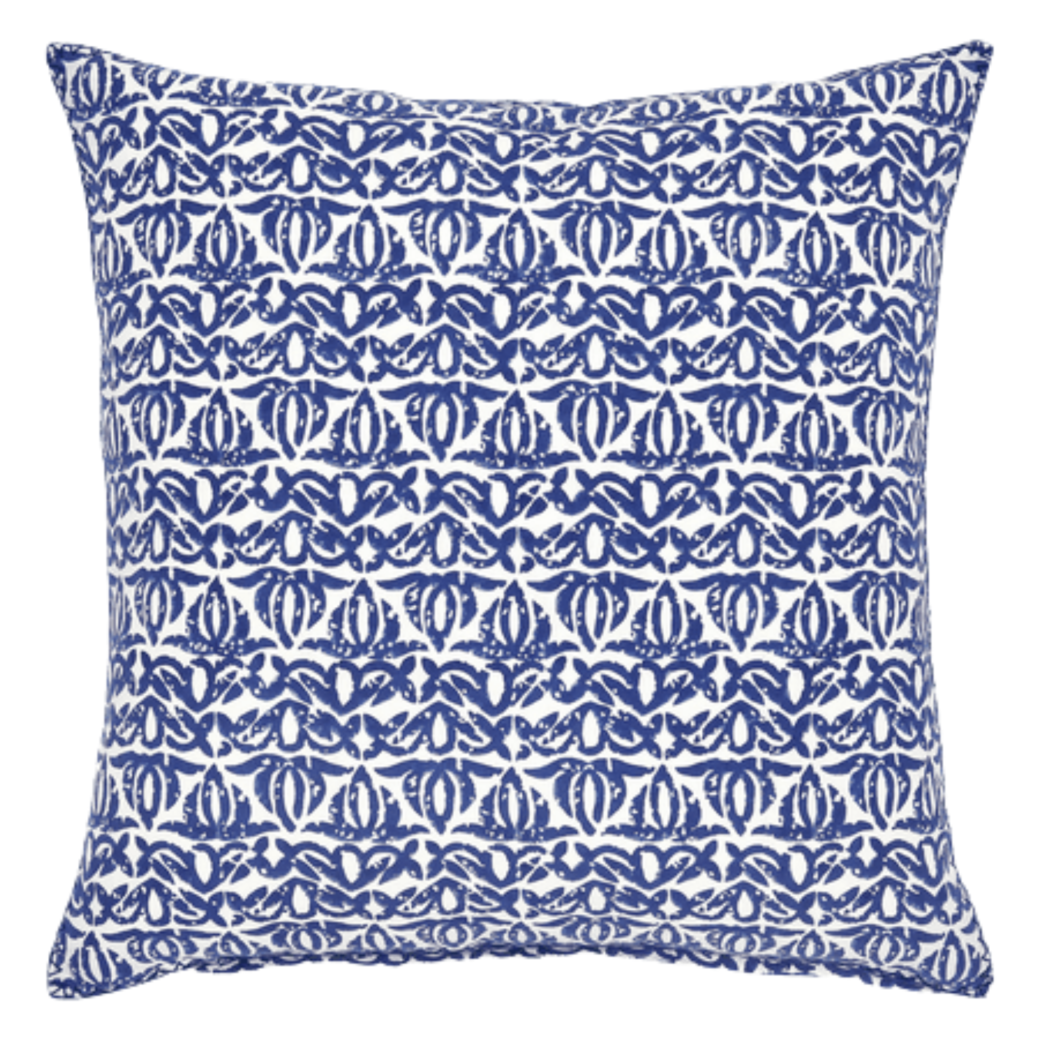 blue and white geometric pillow from Brice Interiors